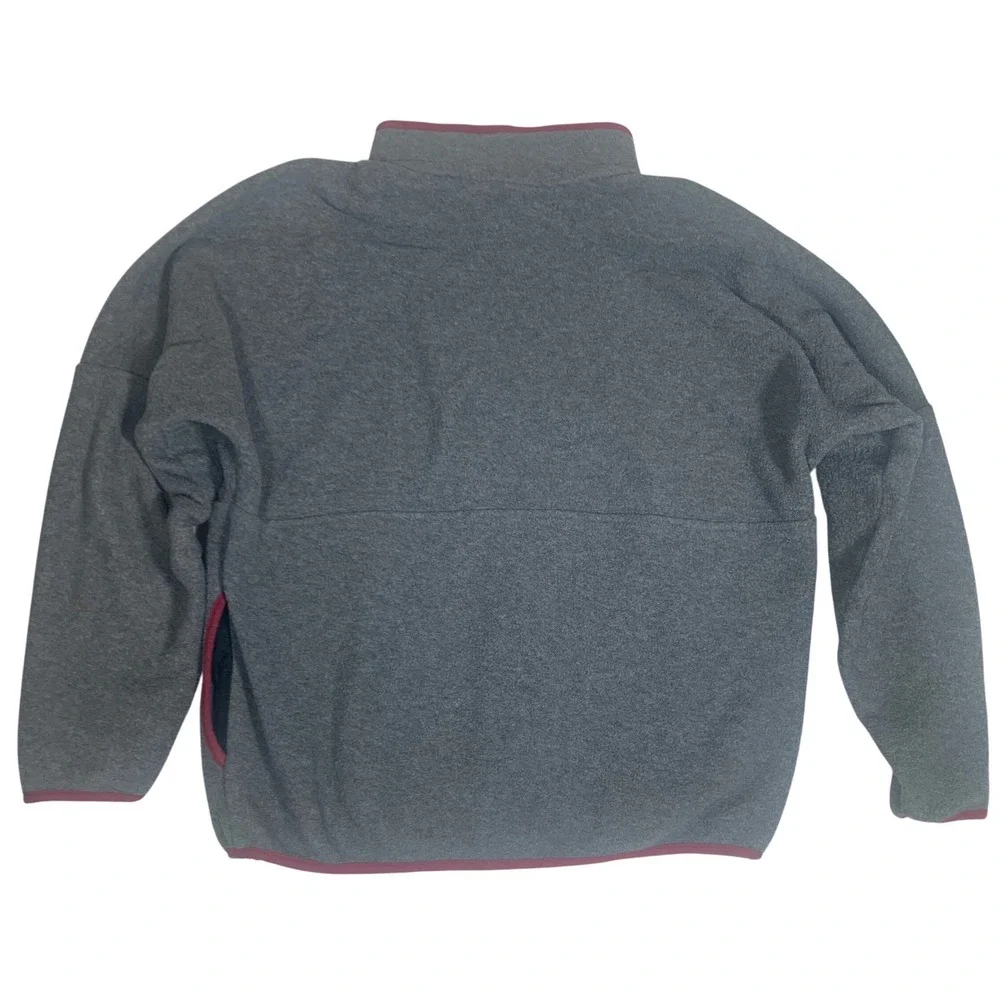 VTG Early Winters Fleece Pullover Mens XL Grey Burgundy Quarter‎ Zip Gorpcore